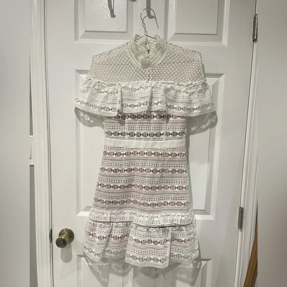 🩷 Self Portrait White Lace Mini Dress 👗 - Picture 5 of 7